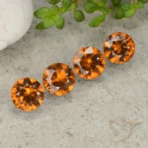 4.30 ct natürliche Mitteldunkles Orange Zirkon-Edelsteine, Runden, VVS-VS