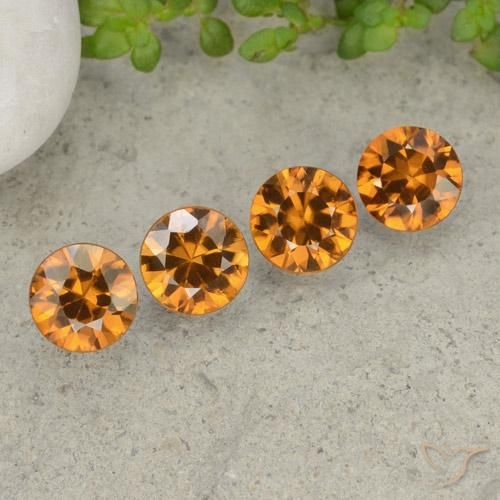 4.27 ct natürliche orange-braun Zirkon-Edelsteine, Runden, VVS-VS