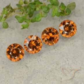 4.31 ct natürliche Dunkelorange Zirkon-Edelsteine, Runden, VVS-VS