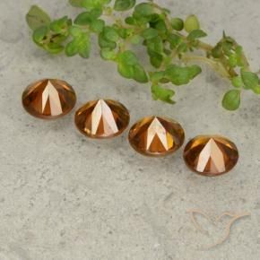 4.31 ct natürliche Dunkelorange Zirkon-Edelsteine, Runden, VVS-VS
