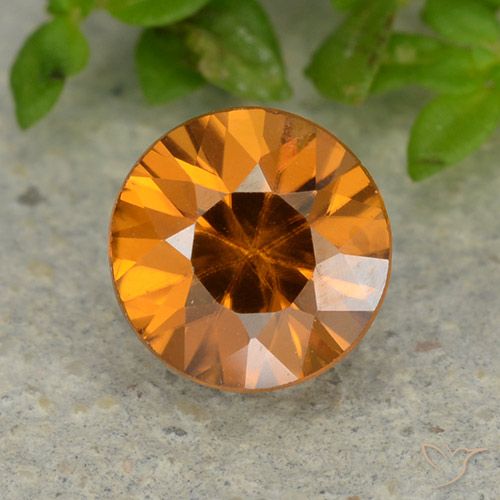 1.13ct Natürlicher Aprikose Orange Zirkon, Runden, VVS-VS