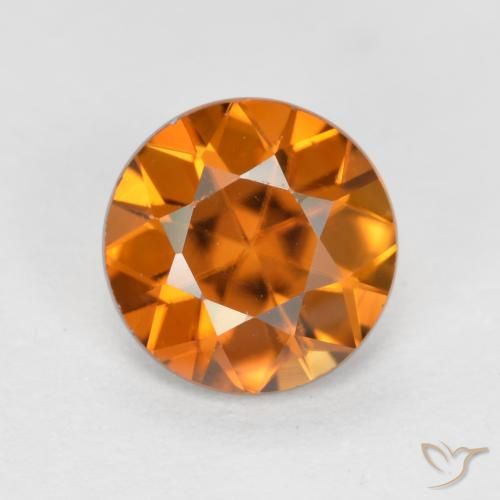 1.24ct Natürlicher Mittelorange Zirkon, Runden, VVS-VS