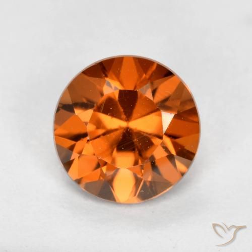 1.23ct Natürlicher Mitteldunkles Orange Zirkon, Runden, VVS-VS