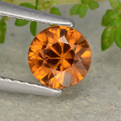 1.13ct Natürlicher Mitteldunkles Orange Zirkon, Runden, VVS-VS