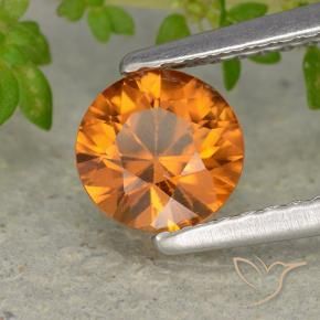 9,17 ctw natürlicher Mitteldunkles Orange Zirkon, Runden, VVS-VS