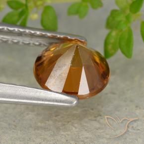 9,17 ctw natürlicher Mitteldunkles Orange Zirkon, Runden, VVS-VS