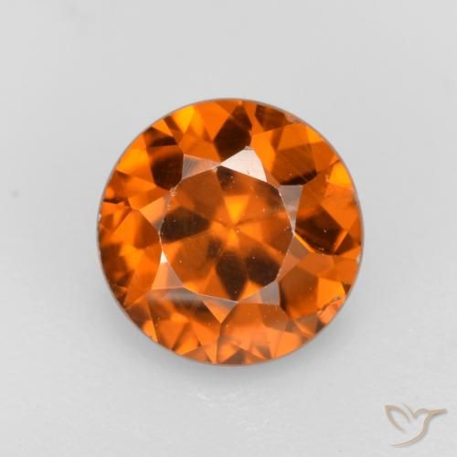 1.14ct Natürlicher Mitteldunkles Orange Zirkon, Runden, VS