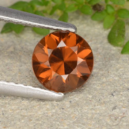 1.26ct Natürlicher rötlich-orange Zirkon, Runden, VVS-VS