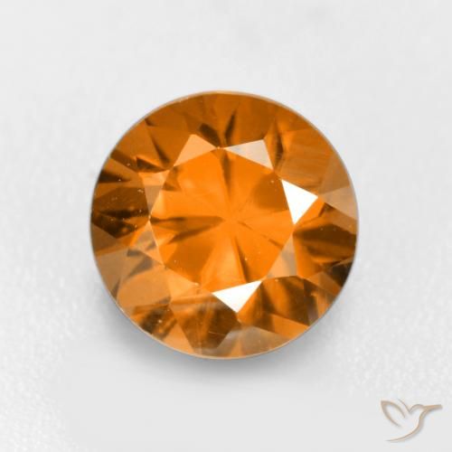 1.25ct Natürlicher tieforange Zirkon, Runden, VVS-VS