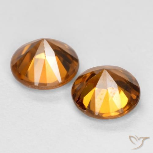 2.24 ct natürliche tieforange Zirkon-Edelsteine, Runden, VVS-VS