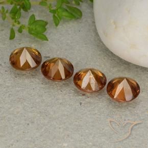 4.61 ct natürliche Gelblich-orange Zirkon-Edelsteine, Runden, VVS-VS