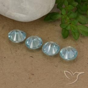 1.71 ct natürliche hellblau Zirkon-Edelsteine, Runden, VVS-VS