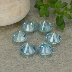 2,38 ct natürliche blauer Zirkon-Edelsteine, Rundschliff, VVS-VS