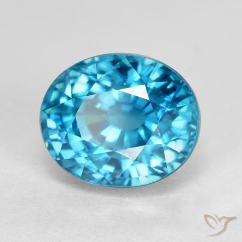 9,17 ctw natürlicher Elektrisches Blau Zirkon, Oval, VVS