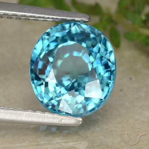 9,17 ctw natürlicher Mittelblau Zirkon, Oval, VVS