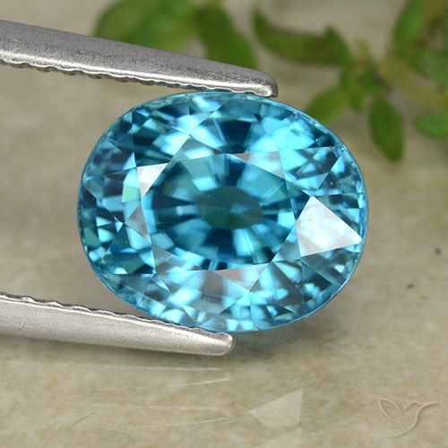 5.23ct Natürlicher Blau Zirkon, Oval, VVS