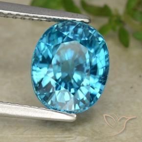 9,17 ctw natürlicher Blau Zirkon, Oval, VVS