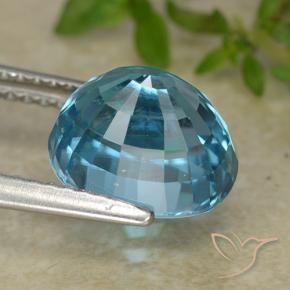 9,17 ctw natürlicher Blau Zirkon, Oval, VVS