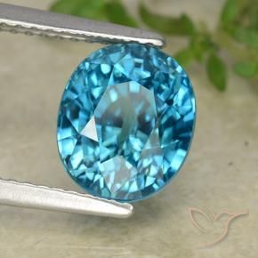 9,17 ctw natürlicher Mittelblau Zirkon, Oval, VVS
