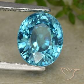 9,17 ctw natürlicher Elektrisches Blau Zirkon, Oval, VVS