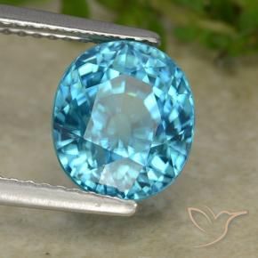 9,17 ctw natürlicher Blau Zirkon, Oval, VVS