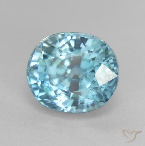 9,17 ctw natürlicher grünlich-blau Zirkon, Oval, VVS
