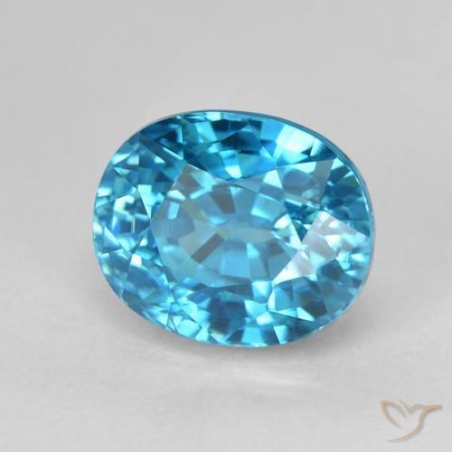 9,17 ctw natürlicher Mittelblau Zirkon, Oval, VVS