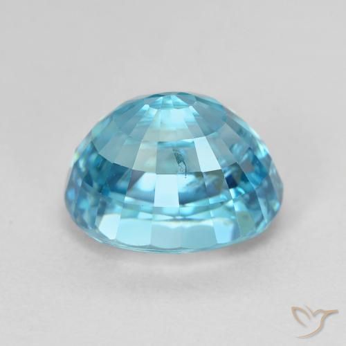 5,84 ctw natürlicher blauer Zirkon, Oval Schliff, VVS-VS