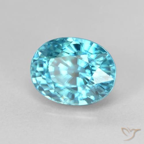 9,17 ctw natürlicher grünlich-blau Zirkon, Oval, VVS
