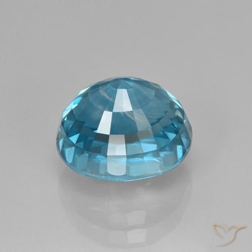 9,17 ctw natürlicher Intensives Silber Aqua-Blau Zirkon, Oval, VVS