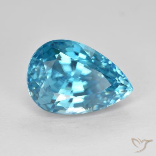 9,17 ctw natürlicher Wasserblau Zirkon, Birnenform, VVS