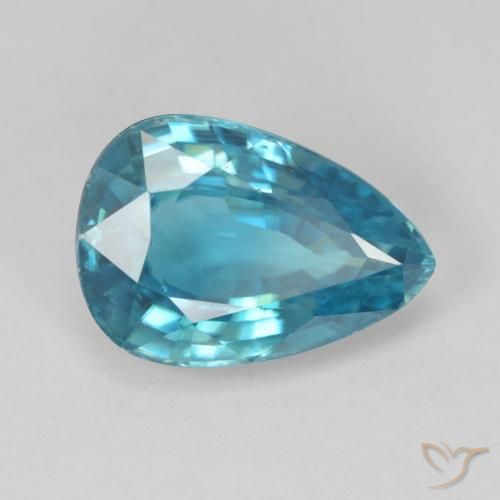 9,17 ctw natürlicher Mittelblau Zirkon, Birnenform, VVS