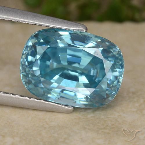 6.38ct Natürlicher Mittelblau Zirkon, Oval, VVS