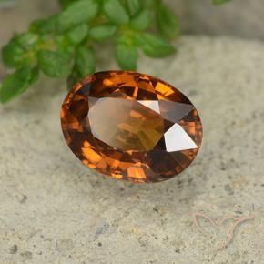 9,17 ctw natürlicher tieforange Zirkon, Oval, VVS-VS