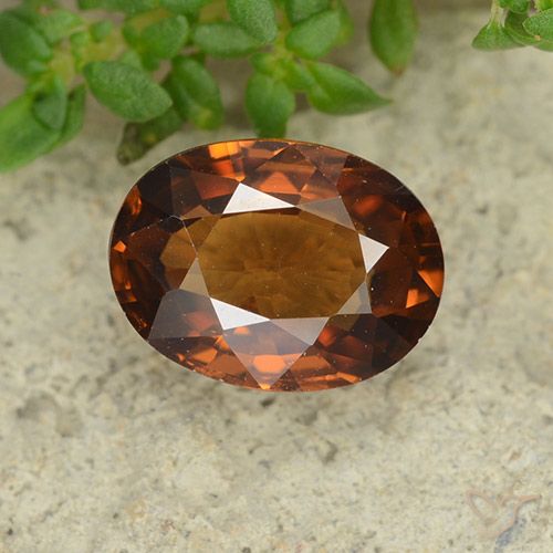 1.69ct Natürlicher Mitteldunkles Orange Zirkon, Oval, VS, Photo A
