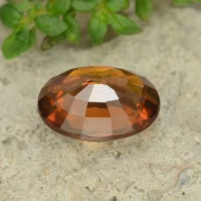 9,17 ctw natürlicher Mitteldunkles Orange Zirkon, Oval, VS