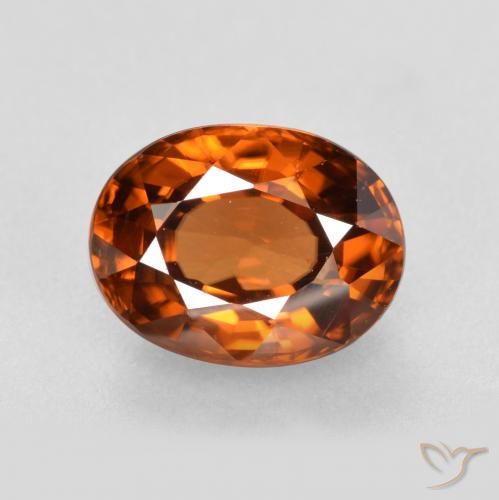 2.16ct Natürlicher tieforange Zirkon, Oval, VVS-VS