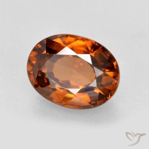 9,17 ctw natürlicher tieforange Zirkon, Oval, VVS-VS
