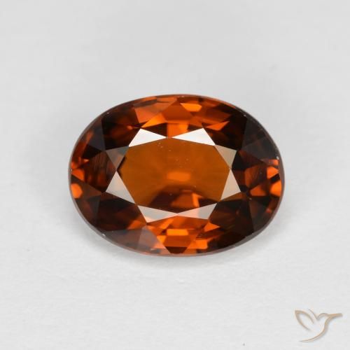 1.85ct Natürlicher rötlich-orange Zirkon, Oval, VVS
