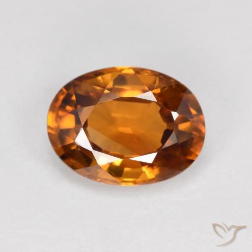 1.98ct Natürlicher Mitteldunkles Orange Zirkon, Oval, VVS-VS