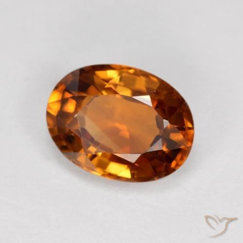 9,17 ctw natürlicher Mitteldunkles Orange Zirkon, Oval, VVS-VS