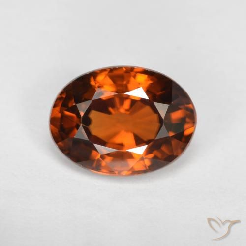 1.75ct Natürlicher Dunkelorange Zirkon, Oval, VVS-VS