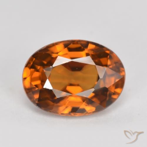 1.99ct Natürlicher tieforange Zirkon, Oval, VVS, Photo A