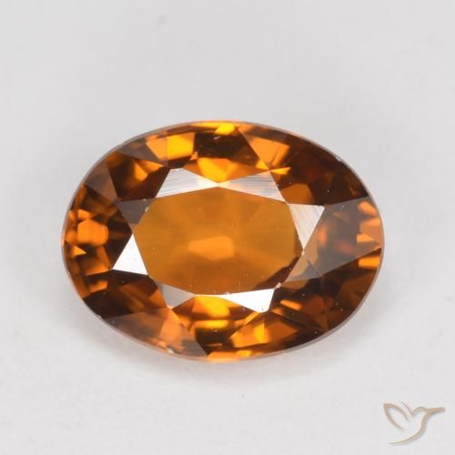 1.62ct Natürlicher Tiefes bräunliches Orange Zirkon, Oval, VVS