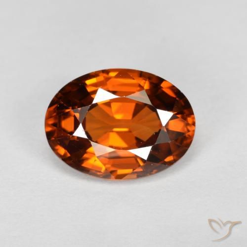 1.74ct Natürlicher Dunkelorange Zirkon, Oval, VVS
