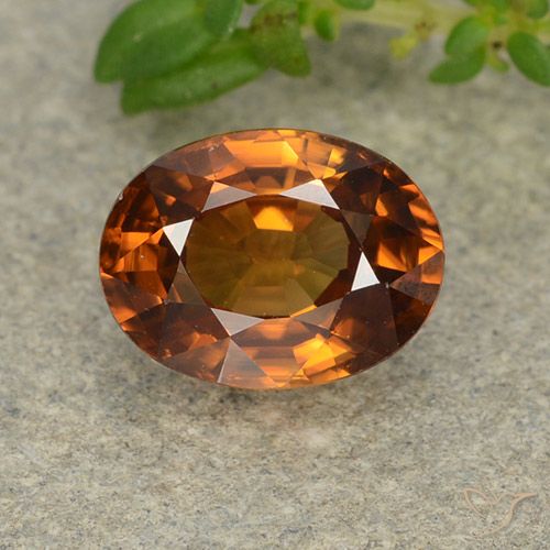 2.00ct Natürlicher Mitteldunkles Orange Zirkon, Oval, VVS-VS