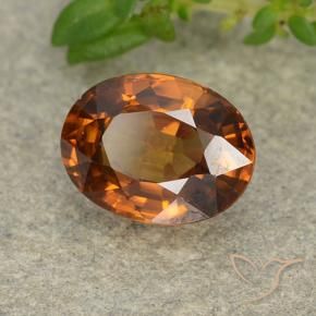 9,17 ctw natürlicher Mitteldunkles Orange Zirkon, Oval, VVS-VS