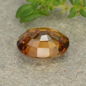 9,17 ctw natürlicher Mitteldunkles Orange Zirkon, Oval, VVS-VS