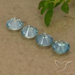 2,04 ct natürliche blauer Zirkon-Edelsteine, Rundschliff, VVS