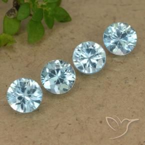 2.10 ct natürliche Helles Maya-Blau Zirkon-Edelsteine, Runden, VVS-VS